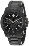 Movado Series 800 Chronograph Black Dial Black Steel Strap Watch For Men - 2600119