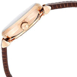 Emporio Armani Meccanico Skeleton Mother of Pearl Dial Brown Leather Strap Watch For Women - AR1993