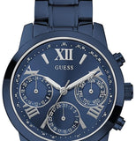 Guess F14 Chronograph Analog Blue Dial Blue Steel Strap Watch For Women - W0448L5