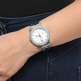 Guess Dazzler Diamonds Silver Dial Silver Steel Strap Watch for Women - W0335L1