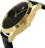 Gucci G Timeless Quartz Black Dial Black Leather Strap Watch For Women - YA1264034A