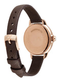 Emporio Armani Mia Moonphase Silver Dial Brown Leather Strap Watch For Women - AR11568