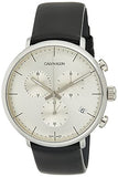 Calvin Klein High Noon Chronograph White Dial Black Leather Strap Watch for Men - K8M271C6