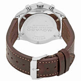 Movado Heritage 29mm Chronograph Blue Dial Brown Leather Strap Watch For Men - 3650061