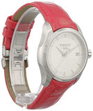 Tissot Couturier Lady Silver Dial Red Leather Strap Watch for Women - T035.210.16.031.01