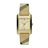 Burberry Nova Gold Tone Square Dial Leather Strap Watch for Women - BU1582