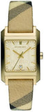 Burberry Nova Gold Tone Square Dial Leather Strap Watch for Women - BU1582