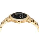 Michael Kors Tibby Multifunction Analog Black Dial Gold Steel Strap Watch for Women - MK4684