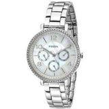 Fossil Jacqueline Multi-Function Mother of Pearl Dial Silver Steel Strap Watch for Women - ES3755