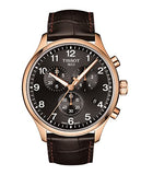 Tissot Chrono XL Black Dial Brown Leather Strap Watch For Men - T116.617.36.057.01