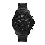 Fossil Bowman Chronograph Black Dial Black Steel Strap Watch for Men - FS5603