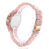 Michael Kors Runway Chronograph White Dial Pink Steel Strap Watch for Women - MK7424