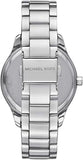 Michael Kors Layton Three Hand Pink Dial Silver Steel Strap Watch For Women - MK7298