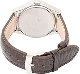 Emporio Armani Classic Quartz Beige Dial Brown Leather Strap Watch For Men - AR0646