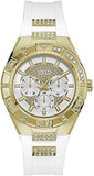 Guess Luna Diamonds White Dial White Rubber Strap Watch for Women - W0653L3