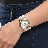 Guess Luna Diamonds White Dial White Rubber Strap Watch for Women - W0653L3