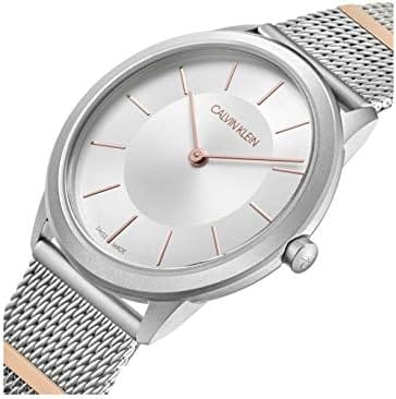 Calvin Klein Minimal Silver Dial Silver Mesh Strap Watch For Men - K3M521Y6