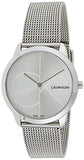 Calvin Klein Minimal Silver Dial Silver Mesh Bracelet Watch for Women - K3M2212Z