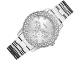 Guess Dazzler Diamonds Silver Dial Silver Steel Strap Watch for Women - W0335L1