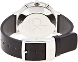 Calvin Klein Post Minimal Chronograph Black Dial Black Leather Strap Watch for Men - K7627107