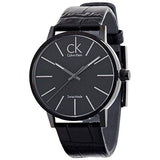 Calvin Klein Post Minimal Black Dial Black Leather Strap Watch for Men - K7621401