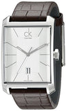 Calvin Klein Window Silver Dial Brown Leather Strap Watch for Men - K2M21126