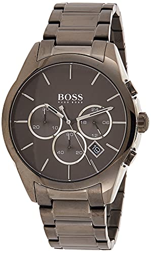 Hugo Boss Classic Chronograph Grey Dial Grey Steel Strap Watch for Men - 1513364