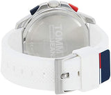 Tommy Hilfiger Digital Silver Dial White Silicone Strap Watch For Men - 1791764