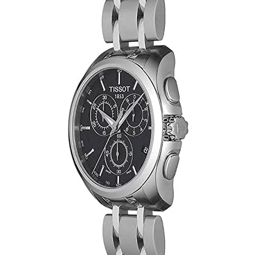 Tissot Couturier Chronograph Black Dial Silver Steel Strap Watch For Men - T035.617.11.051.00