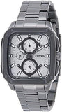 Fossil Inscription Multifunction Silver Dial Grey Steel Strap Watch for Men - BQ2657