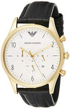 Emporio Armani Classic Chronograph White Dial Black Leather Strap Watch For Men - AR1892