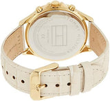 Tommy Hilfiger Ari Diamonds White Dial Cream Leather Strap Watch for Women - 1781982