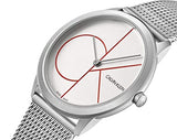 Calvin Klein Minimal White Dial Silver Mesh Bracelet Watch for Men - K3M51152