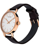 Calvin Klein Even White Dial Brown Leather Strap Watch for Women - K7B236G6