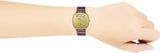 Gucci Grip Quartz Gold Dial Maroon Leather Strap Watch For Women - YA157413