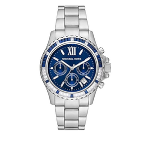 Michael Kors Everest Chronograph Blue Dial Silver Steel Strap Watch For Women - MK7237