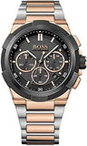 Hugo Boss Supernova Black Dial Two Tone Steel Strap Watch for Men - 1513358