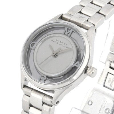 Marc Jacobs Tether Transparent Silver Dial Silver Steel Strap Watch for Women - MBM3416