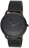 Calvin Klein Minimal Black Dial Black Mesh Bracelet Watch for Men - K3M214B1