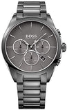 Hugo Boss Classic Chronograph Grey Dial Grey Steel Strap Watch for Men - 1513364