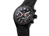 Tag Heuer Carrera Automatic Chronograph Black Dial Black Rubber Strap Watch for Men - CBG2A90.FT6173