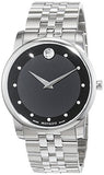 Movado Museum Black Dial Silver Steel Strap Watch For Men - 606878