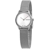 Calvin Klein Minimal White Dial Silver Mesh Bracelet Watch for Women - K3M231Y6