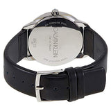 Calvin Klein Minimal Silver Dial Black Leather Strap Watch for Men - K3M221CY