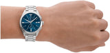 Emporio Armani Claudio Chronograph Blue Dial Silver Steel Strap Watch For Men - AR11541