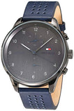 Tommy Hilfiger Chase Grey Dial Blue Leather Strap Watch for Men - 1791578