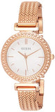 Guess Monroe Silver Dial Rose Gold Steel Strap Watch For Women - W1152L3