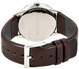 Calvin Klein Minimal Silver Dial Brown Leather Strap Watch for Men - K3M221G6