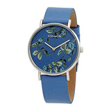 Coach Perry Floral Blue Dial Blue Leather Strap Watch for Women - 14503294