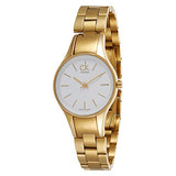 Calvin Klein Simplicity White Dial Gold Steel Strap Watch for Women - K4323212